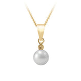 Bfly 10k Gold Pearl Pendant