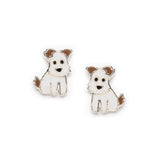 Bfly Sterling Silver Dog Enamel Baby Earrings