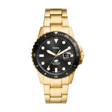 Blue Dive Three-Hand Date Gold-Tone Stainless Steel