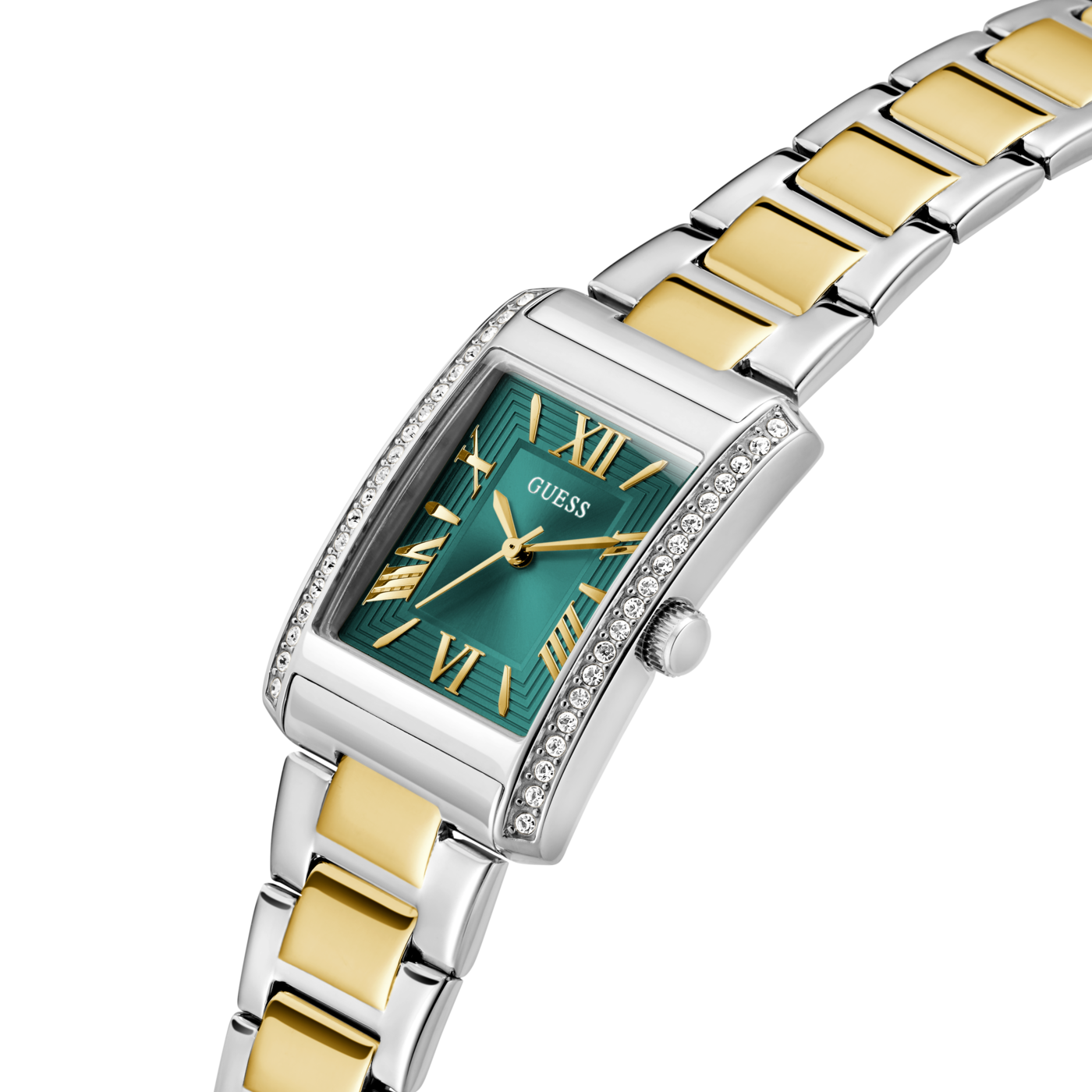 Bonnie 2-Tone Crystal Square Analog Watch