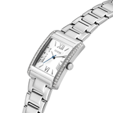 Bonnie Silver-Tone Crystal Square Analog Watch