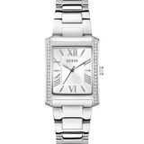Bonnie Silver-Tone Crystal Square Analog Watch
