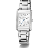 Bonnie Silver-Tone Crystal Square Analog Watch