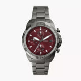 Bronson Smoke Burgundy Dial Fossil Chronograph