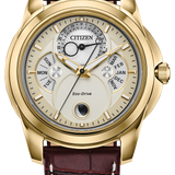 Calendrier Gold-Tone Leather Strap BU0082-06P