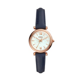 Carlie Mini Three-Hand Navy Leather Watch