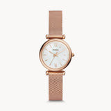 Carlie Mini Three-Hand Rose Gold-Tone Stainless Steel Watch
