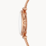 Carlie Mini Three-Hand Rose Gold-Tone Stainless Steel Watch