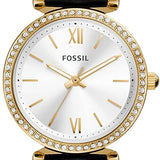 Carlie Three-Hand Black Eco Leather Watch