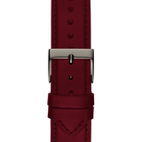 Dark Silver-Tone and Burgundy Leather Analog Watch GW0628G4