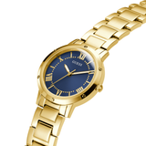 Dawn Gold-Tone and Navy Round Analog Watch