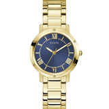 Dawn Gold-Tone and Navy Round Analog Watch