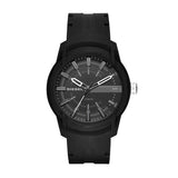 Diesel Armbar Three-Hand Black Silicone Watch