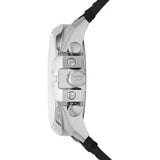 Diesel Mega Chief Chronograph Black Leather Watch and Necklace Set