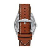 Everett Three-Hand Date Brown Leather Watch