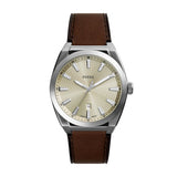 Everett Three-Hand Date Brown Leather Watch FS6071