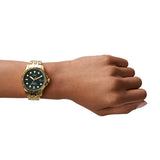 FB-01 Watch Gold Tone Green Dial