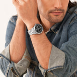 Fossil Heritage Automatic Stainless Steel Black Dial Watch