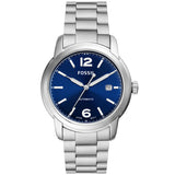 Fossil Heritage Automatic Stainless Steel Blue Dial Watch