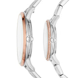 Fossil His & Her Three-Hand Stainless Steel Watch Box Set