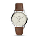 Minimalist Three-Hand Brown Leather Watch FS5439