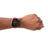 Minimalist Slim Three-Hand Light Brown Leather Watch FS5305