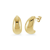 GOLD-IP-S.STEEL 20MM-DROP STUD EARRINGS