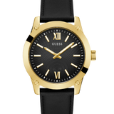 GUESS Mens Black Gold Analog Watch