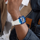 GUESS Mens White Blue Multi-function Watch