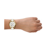 Gilmore Three-Hand Date White & Gold-Tone Stainless Steel Watch