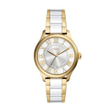Gilmore Three-Hand Date White & Gold-Tone Stainless Steel Watch