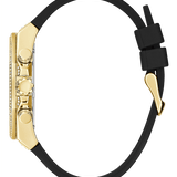 Gold Tone Black Silicone Watch