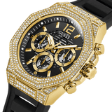 Gold Tone Black Silicone Watch
