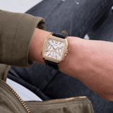 Gold-Tone Square Multifunction Watch