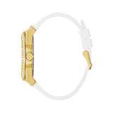 Gold-Tone and White Baguette Multifunction Watch