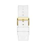 Gold-Tone and White Baguette Multifunction Watch