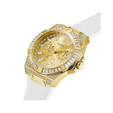Gold-Tone and White Baguette Multifunction Watch