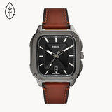 Inscription Three-Hand Date Amber Eco Leather Watch