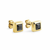 Italgem Black CZ  Square Studs