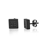 Italgem Black CZ Cluster Square Studs
