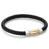 Italgem Black Leather Bracelet