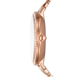 Jacqueline Sun Moon Multifunction Rose Gold-Tone Stainless Steel Watch