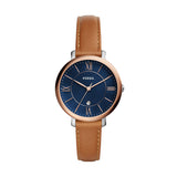 Jacqueline Three-Hand Date Luggage Leather Watch