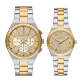 Lennox His and Hers Pave Two-Tone Watch Set
