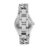 Lennox Pave Silver-Tone Curb-Link Watch MK7488