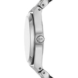Lennox Pave Silver-Tone Curb-Link Watch MK7488