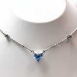 Light Blue Heart Diamond Necklace
