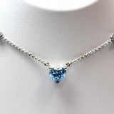 Light Blue Heart Diamond Necklace