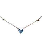 Light Blue Heart Diamond Necklace