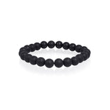 MATTE-BLACK ONYX 8MM 25-BEAD BRACELET